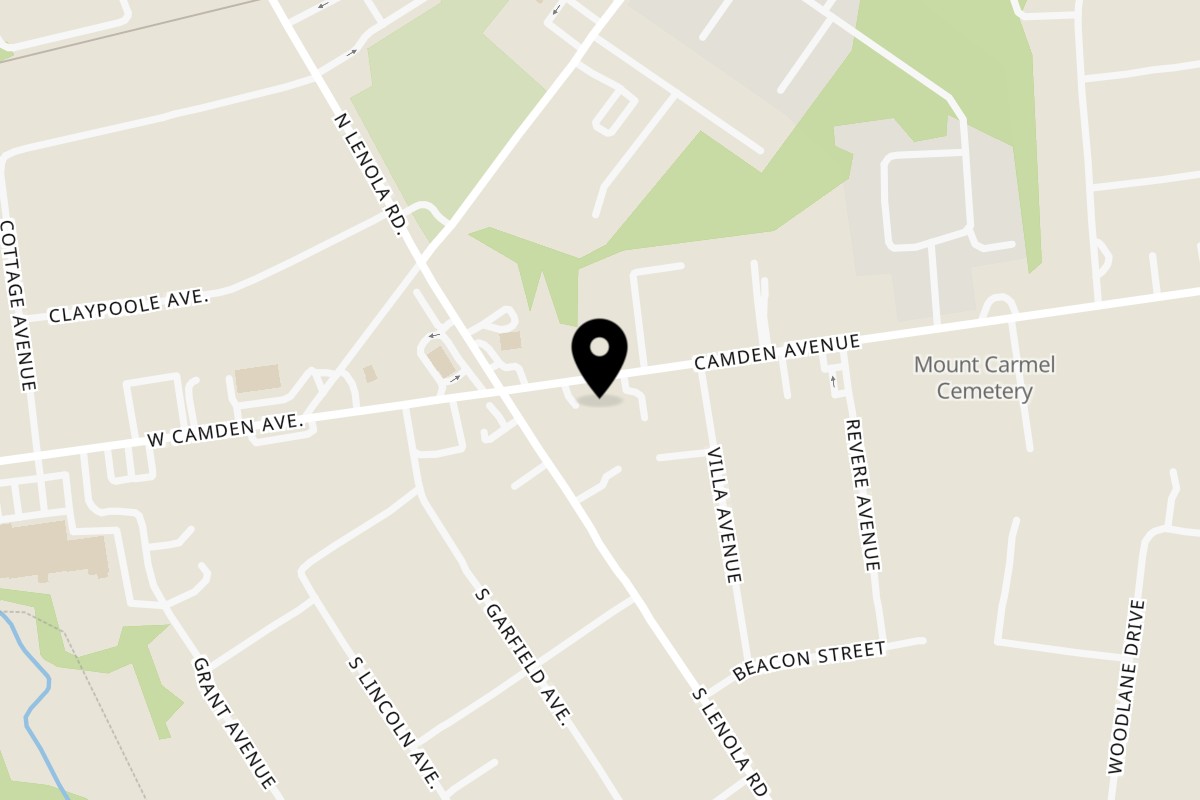 Map showing the location of Mi Ranchito Mexican Food on 18 E Camden Ave in Moorestown